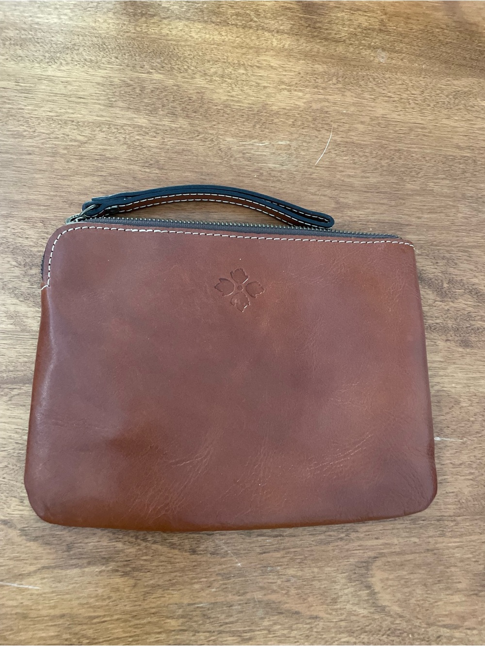 Patricia Nash Brown Leather Wristlet Pouch